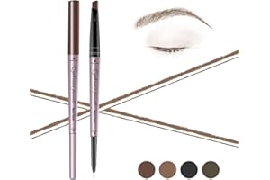 Music Flower lápiz cejas impermeable, lápiz de cejas de doble punta, maquillaje de ojos de larga duración a prueba de manchas, Marrón Claro