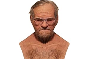 EAGSTRIKY Alte Mann, realistisch, Latex, gruselig, alter Mann, Vollmaske, Menschenmaske, Cosplay-Stil, Halloween, Maske für Erwachsene, lustig, Kostüm, Maske