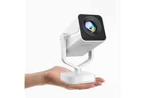 [E-Focus/Auto Keystone] Mini proiettore, Rotazione 210°, Proiettore Portatile Full HD 1080P supporta, Bluetooth WiFi6 AKATUO projector Portatile da esterno/TV Stick