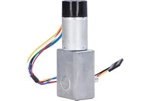 Zunate DC 12V Snäckväxelmotor med Hög Torsion med Kodare |10 RPM Självlåsande Reduktionsväxellåda Enkelaxel 0,2 Tum Utgående Axel för Gör-det-själv-industritillbehör (30 RPM DC12V)