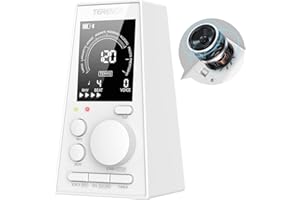 TERENCE Métronome Numérique Piano guitare basse eucliri instrument métronome électronique avec Haut - parleur LCD moniteur volume tempo réglable fonction de minuterie rechargeable 30-252bpm Blanc