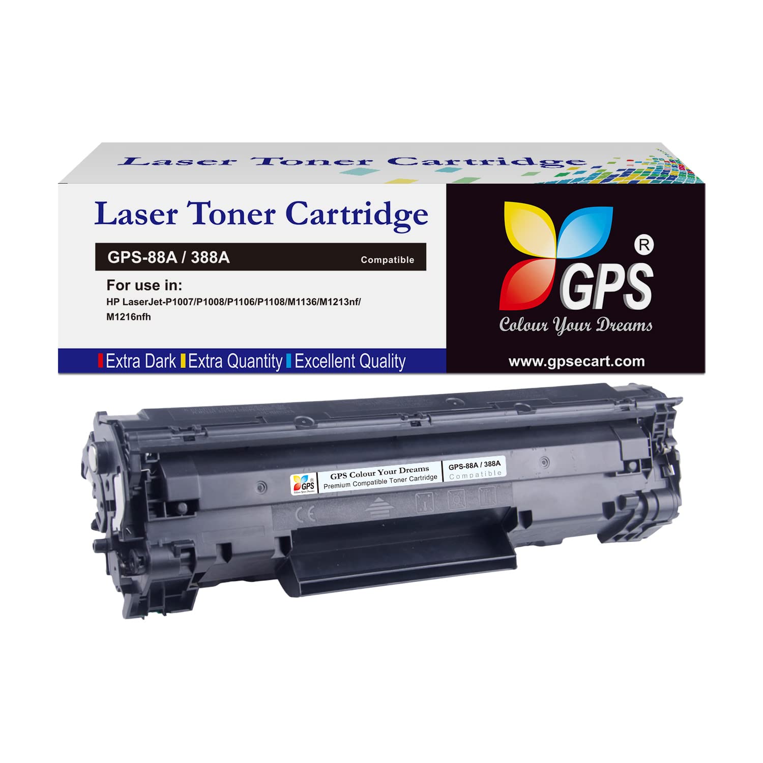 GPS Colour Your Dreams 88A for HP CC388A Toner Cartridge for HP Laserjet P1007, P1008,M1213nf, M1136MFP, M126nw MFP, M1218nfs