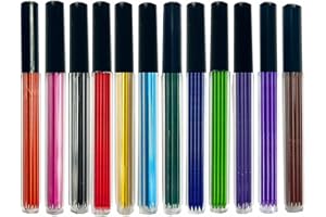 MROOFUL Mine da 2,0 mm, 96 pezzi, 12 matite colorate, mine automatiche
