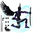 PKKP T13 Action Figure with Wings, T13 Action Figures Assembly Completed, Action Figure with Multiple Joints, 3D Printed of Movable Figures, Gift for Children and Adults (Black)