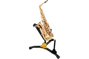 EURHOMEPLUS Supporto per sassofono contralto, supporto per sassofono contralto, pieghevole, per sassofono alto/tenore, nero, supporto per strumenti per sassofono contralto regolabile