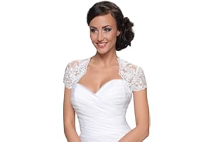 NINA BRAUTMODEN Bolero a maniche corte, in pizzo, per abito da sposa, codice articolo E72