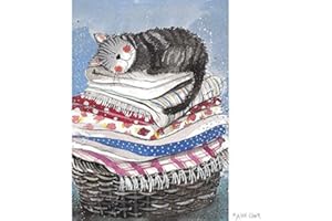 Alex Clark Laundry Basket Cat Tea Towel - 100% Cotton