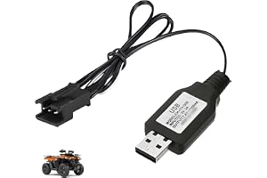 USB RC 7,4V-laddare SM-3P-kontakt, LiPo-laddningskabel för batterier till bilar, drönare, båtar, flygplan, helikoptrar, snabb USB LiPo-laddare 1 000 mA, 45 cm RC-leksaksladdningskabel