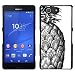 Produktbild GIFT CHOICE / Schlank Hart Schutzhülle Tasche Hülle HandyHülle Slim Hard Protective Case SmartPhone Cover for Sony Xperia Z3 Compact // Ananas Scales Ink Tattoo Weiß Schwarz //