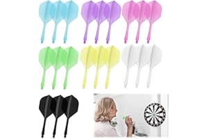 Pennle 21 PCS Integrated Dart Shaft and Flights, 2BA Thread One-Piece Darts Accessories, Professional Durable Anti-Falling Dart Flight Set, Multi-Colored Flights for Precision and Style