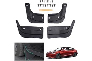 GAFAT Tesla Model 3 2024-2025 2026 Garde-Boue, Model 3 Highland 2024 Protection Anti-Éclaboussures, sans Perçage, Forte Ténacité, Durable, Tesla Model 3 Accessoires 2024 [OEM d'origine] (4 Pièces)