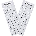 MUBUY-GOL 2 Pack Universal English Keyboard Stickers, White Background with Black Lettering for Computer Laptop Notebook Desktop, Replacement Computer Keyboard Stickers (English)