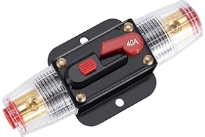 TINGJS Auto Leistungsschalter 12V-24V DC Manuellen Reset Schalter Kfz Audio Schutzschalter 40A Automatiksicherungshalter für Car Solar Inverter Systemschutz