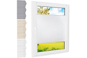 FOXX Klemmfix Pleated Blind, White, 110 x 140 cm, No Drilling Required