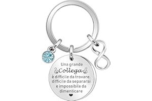 YESPTONRY Portachiavi Collega Donne Regali per Amica Regalo Colleghi Idee Regalo Uomo Colleghe Amicizia Porta Chiavi Regalo per Colleghi Che Va Via Grazie Pensione Regali per Amica Maestra