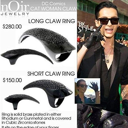 WINOMO 10st 3 Größen Gothic Punk-Stil falsche Nägel Krallen Pfote Talon Finger Ringe Cosplay Dekoration (schwarz) - 4