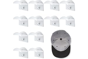 MEYDLL Crochets de Chapeaux Support Mural, 12 Pièces Adhésifs Crochets Supports de Chapeaux pour Casquettes de Baseball, Organiseur de Rangement pour Porte, Placard, Bureau, DéCoration de Chambre