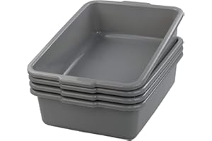 Jandson Bacinella Plastica Rettangolare, Ciotola In Plastica, Grigio, 4 Confezioni Bacinella Per Lavare Bucato