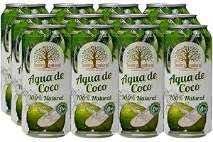 AZALA Tesoro Natural Agua de Coco 100% Natural, Pack de 12 Latas, 500 ml