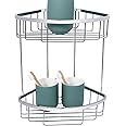 SAYAYO Corner Shower Caddy Shower Organiser SUS304 Stainless Steel Shower Basket, 2-Tier Polished Chromed Corner Bathroom Shower Shelf, EGLY1002S-C