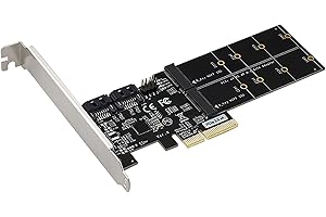 ULANSEN 4in1 Dual M.2 NGFF (B Key) SSD+ Dual SATAIII 6G SSD/HDD auf PCI Express 4X Konverter-Adapter mit Low-Profile-Halterung für Desktop-PC