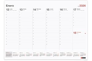 Miquelrius - Planificador 2026 semanal Basic, Planning de sobremesa, Calendario A3: 420 x 296 mm, Con espacio para anotar, Vade semana vista, Encolado, Español