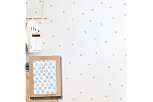 TRESXICS Adesivi Murali Bambini Pois Acquerello, 50 Pezzi, Carta da Parati Adesiva Muro Originale e Resistente, Effetto Carta da Parati per Bambini, Facile Applicazione e Removibile (Blu)