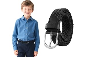 AffeGifts Barnbä elastiskt för barn 4–15 år, justerbart hållbart svart bä barn för pojkar och flickor, barnbä för skoluniformer, lediga jeans, byxor, svart, 80 cm