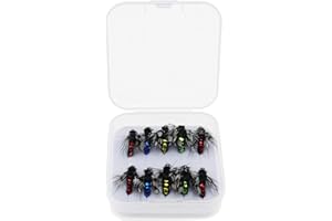 ‎BE IN YOUR MIND Be In Your Mind 10-teiliges Fliegen Fischen Köder Künstliche Köder Insektenköder für Barsch Forelle Lachs Trockenfliegen Nassfliegen Luftschlangen Nymphen 10 x 15 mm