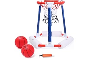 ‎EAGLESTONE EagleStone Pool-Basketballkorb,Kleinkind-Basketballkorb für Kinder und Erwachsene mit 2 Poolbällen und Pumpe, schwimmende aufblasbare Basketballspiele