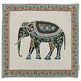 Luxbon 4er Set Jacquard indischer Elefant Baumwolle Leinen Kissenbezug Wurfkissenbezug Platz Akzente Setzen Pillowcase Cafe Haus Auto Deko 18 x 18 “ - 5