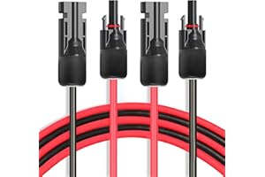Rhein Beleuchtung Solar Kabel, Solar Verlängerungskabel mit Solarpanel Buchse und Stecker, Solarpanel Adapter, Rot + Schwarz, für Automobile, Solarpanel(5M)