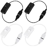 Boisbresil 4 Stück USB-Kabel von Stecker zu Buchse mit Ein/Aus-Schalter USB-Verlängerungs-Inline-Wippschalter Netzschalter mi
