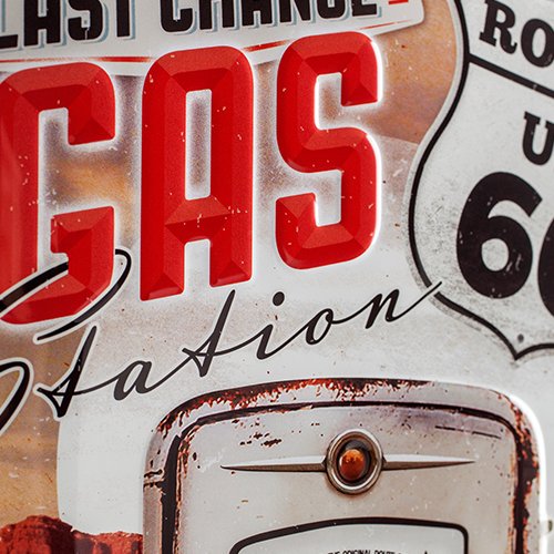 Nostalgic-Art 22215 US Highways Route 66 Gas Station Blechschild, 20 x 30 cm - 2