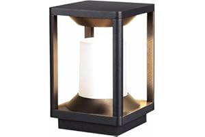 Budbuddy 20W LED Garden Lamps Black Outdoor Fence Post Lights E27 plug Bollard Lights Waterproof IP65 Outdoor Lamps For Garden E27 Socket for Gardens Paths Lawns