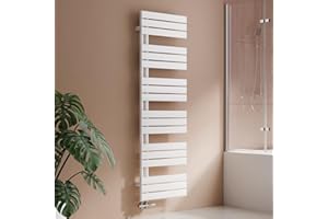 S'AFIELINA Radiatore Design per Bagno, scaldasalviette Bianco, Pannello Piatto, Attacco Laterale, 1599x500mm, radiatore per Bagno, asciugatore per Asciugamani, 794 Watt