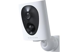 virtavo 2K Telecamera WiFi Esterno Senza Fili a Batteria, Starlight Lente, Visione Notturna a Colori, Videocamera con Allarme, Rilevamento PIR, Audio Bidirezionale, Impermeabile, SD/Cloud, VF1