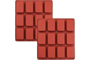 YXHZVON 2 Pezzi Stampo Rettangolare in silicone, Tampi Per Stampo In Silicone con 12 Cavità, Stampo per Sapone, Stampo per Biscotti al Cioccolato, Bomba da Bagno, Cheesecake