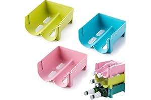 SDFAA Casillero de Vino apilable de plástico, 3 Piezas, frigorífico, Puerta de Cerveza, casillero para Botellas apilable, casillero de Botellas de Agua Independiente de plástico, para encimeras,