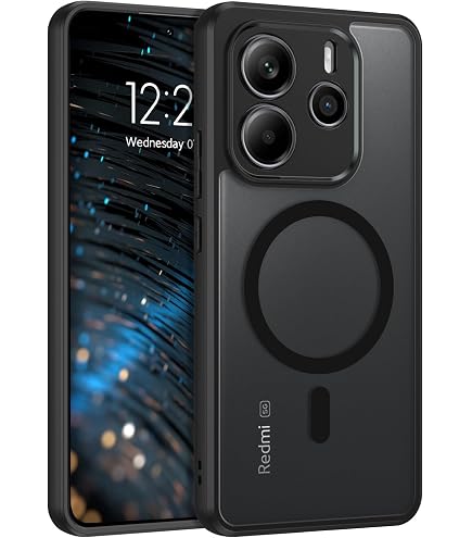 Custodia Kepuch Magnetico Per Redmi Note 14 Pro 5G - Cover Sottile Con Piastra Metallica, Nero