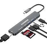 مُضاعِف USB-C Hub متوافق مع Minesk Macbook HDMI/بطاقة SD/بطاقة Micro SD/USB 2.0/USB 3.0/USB-C/PD 100 واط/منفذ اتصال USB متعدد