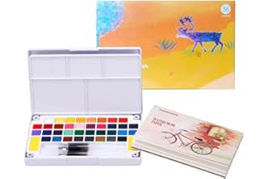 Sweetone Peinture Aquarelle, 36 Couleurs Palette Aquarelle, Boîte d’Aquarelle Solide, Aquarelle Professionnelle pour Débutant, Artistes, Amateurs