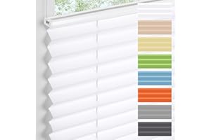 ‎MUPFUP Plissee ohne Bohren Hohe-Qualität Aluminiumstangen,weiß80 x 100cm,Diagonales System,Plissee Klemmfix Einfache Montage Sichtschutz und Sonnenschutz für Schlafzimmer Badezimmer Wohnzimmer Fenster&Tür