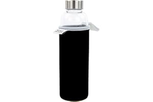 YOKO DESIGN - Glass Bottle 500 ML avec Pochette Neoprene Noire & Coffret