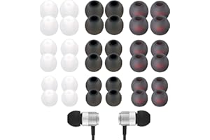 ANQFZQE Earphone Buds Replacement,36 Pcs Silicone Earbud Tips - Replacement Earphone Buds with Excellent Noise Isolation and Comfort,3 Color, 3 Size
