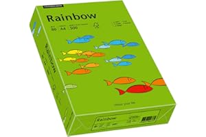 Papyrus 88042673 Drucker-/Kopierpapier farbig, Bastelpapier: Rainbow 80 g/m² DIN-A4, 500 Blatt Buntpapier, matt, intensivgrün