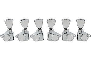 Musiclily Economy 3L3R Estilo Roto Sellado Set de Clavijas de Afinación Clavijero Guitarra para Epiphone Les Paul SG ES, Botón Keystone Cromo