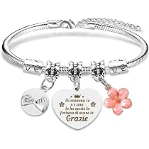Bracciale Serpente In Acciaio Inox Argento Per Donna - Regalo Per Madrina, Compleanno, Natale, Festa Della Mamma - Con Catena Regolabile