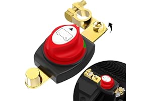 TAIMEIMAO Interruttore Stacca Batteria 12V 24V 48V, Stacca Batteria per Auto, Regolabile 180° Interruttore di Separazione Della Batteria, per Auto, Moto, Barca Marina, Roulotte, Yacht, Barca