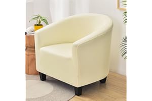 Fansu Funda de Sillón Elástica Chesterfield, Elegante Moda Color Sólido Funda de Sofá, Universal Individual Fundas Protector de Butaca para Club, Recepción, Dormitorio (Beige)